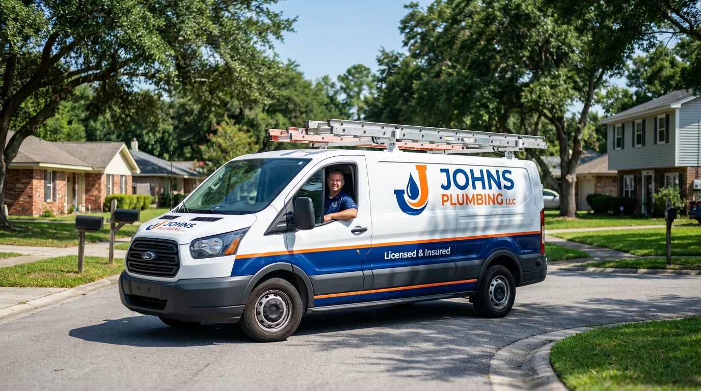 Johns Plumbing LLC service van in Piscataway, NJ