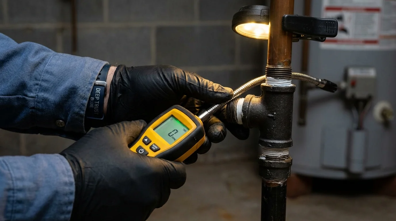 Gas leak detection with electronic sniffer by Johns Plumbing LLC in Piscataway