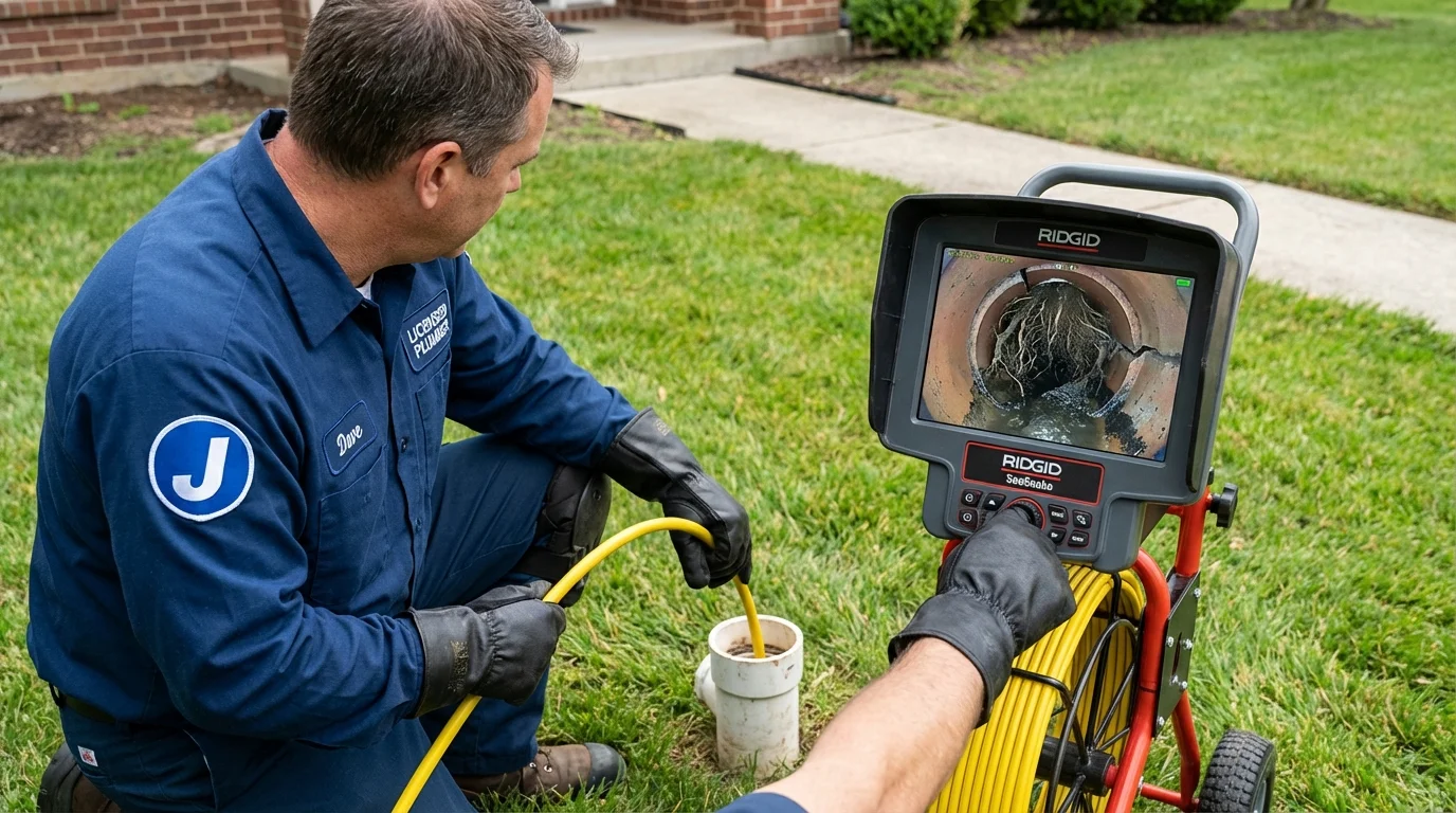 Sewer camera inspection being performed by Johns Plumbing LLC in Piscataway